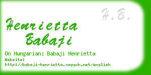 henrietta babaji business card